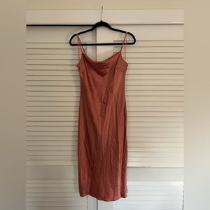 Cowl neck slip midi dress